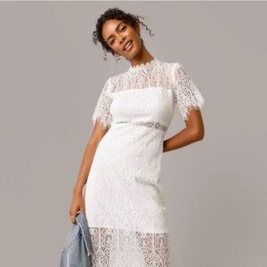 Francessecas White Lace Bridal Shower Dress